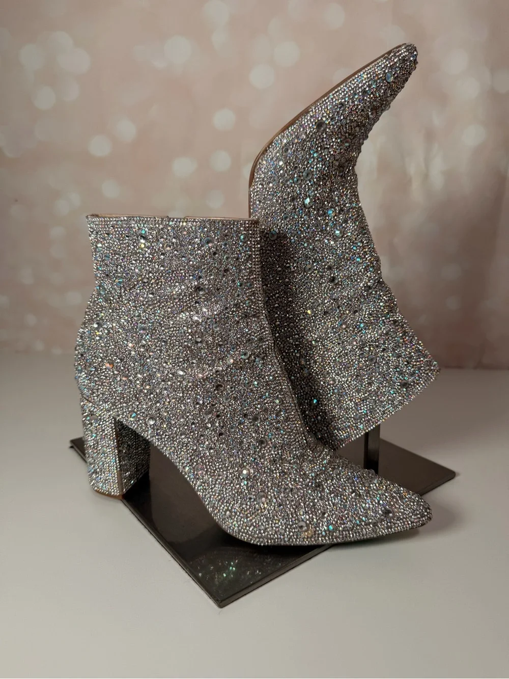 BETSEY JOHNSON Glass Rhinestone Ankle Boot CADY